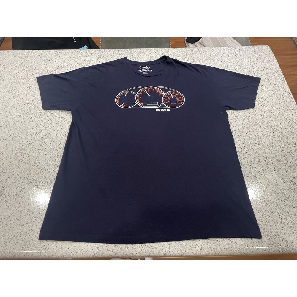 Subaru Meter Car Dashboard Graphic Tee Adult Size XL Navy blue Pre Owned